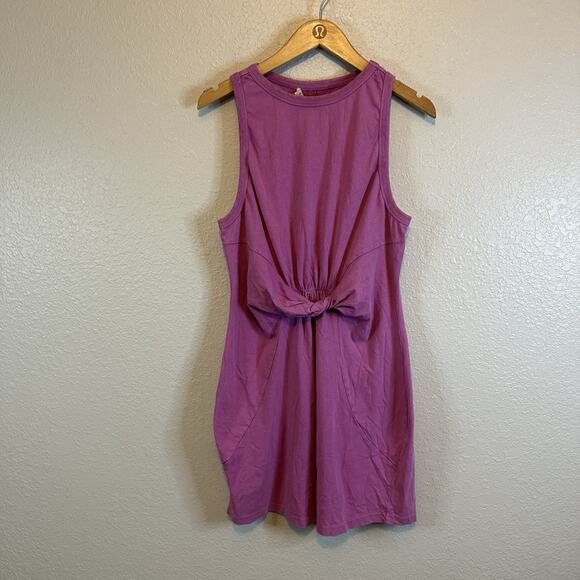 NWT L SPACE Seaview Dress Mini Front knot SZ L Large Berry Pink Casual Cotton - Picture 1 of 6